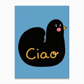 Ciao Black Bird Canvas Print