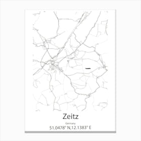 Zeitz,Germany Minimalist Map Canvas Print