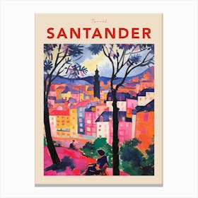 Santander Spain 6 Fauvist Travel Poster Canvas Print