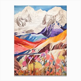 Mount Mckinley United States 1 Colourful Mountain Illustration Canvas Print