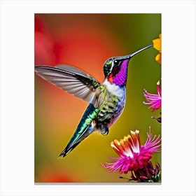 Male Ruby Throated Hummingbird-Reimagined 16 Canvas Print