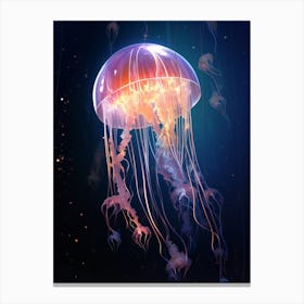 Moon Jellyfish Neon 3 Canvas Print