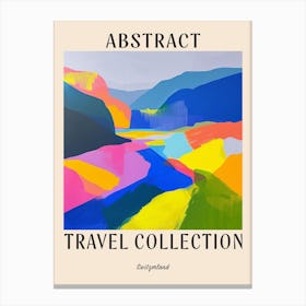 Abstract Travel Collection Poster Switzerland 3 Canvas Print