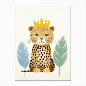 Little Leopard 4 Wearing A Crown Canvas Print