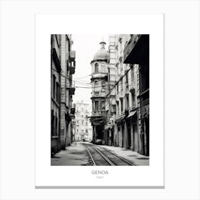 Poster Of Genoa, Italy, Black And White Photo 2 Canvas Print