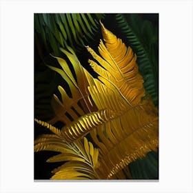 Golden Leather Fern Cézanne Style Canvas Print
