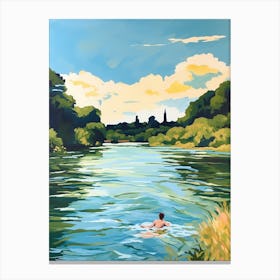 Wild Swimming At River Thames Oxfordshire 1 Canvas Print