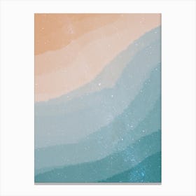 Minimal art abstract watercolor painting of sand and calm waves Canvas Print