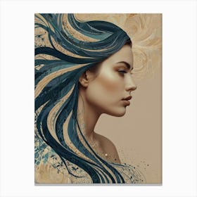 Girl with colored hair Canvas Print