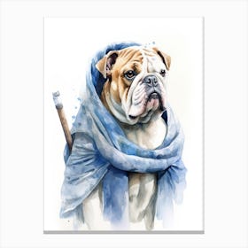 Bulldog Dog As A Jedi 4 Canvas Print