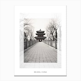 Poster Of Beijing, China, Black And White Old Photo 4 Canvas Print