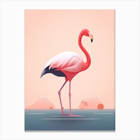 Minimal Flamingo Elegance Canvas Print