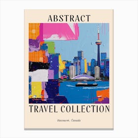 Abstract Travel Collection Poster Vancouver Canada 3 Canvas Print