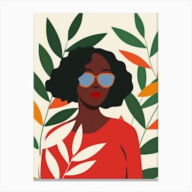 Black Woman In Sunglasses 4 Canvas Print