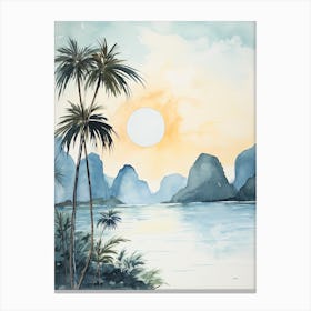 Watercolour Of El Nido   Palawan Philippines 1 Canvas Print