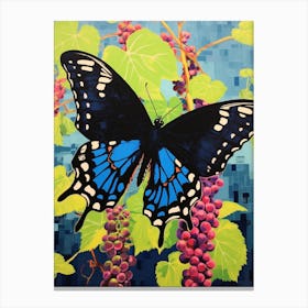 Pop Art Pipevine Swallowtail Butterfly 3 Canvas Print