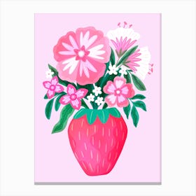 Strawberry Vase Canvas Print