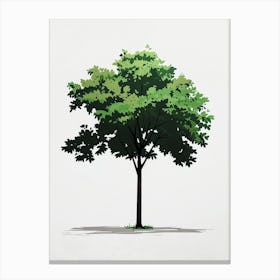 Chestnut Tree Pixel Illustration 1 Canvas Print