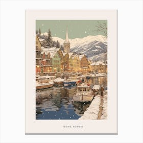 Vintage Winter Poster Troms Norway 1 Canvas Print