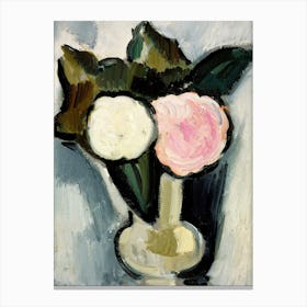 Two Roses In A Vase Canvas Print