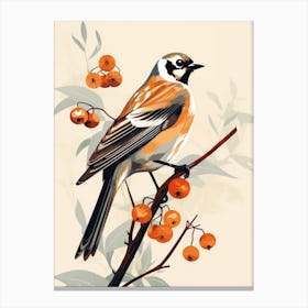 Bird Perched On Branch 1 Canvas Print