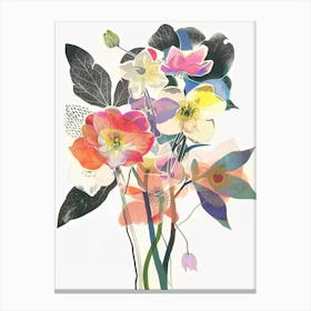 Hellebore 1 Collage Flower Bouquet Canvas Print