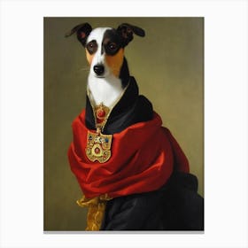 Basenji Renaissance Portrait Oil Painting Canvas Print