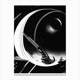 Satellite Orbit Noir Comic Space Canvas Print