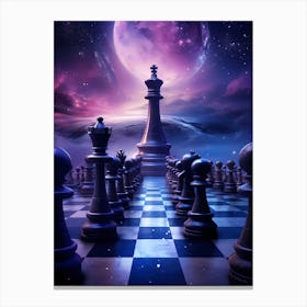 Chess Pieces In Space Canvas Print