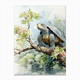 Turtle, Japanese Brush Painting, Ukiyo E, Minimal 2 Canvas Print