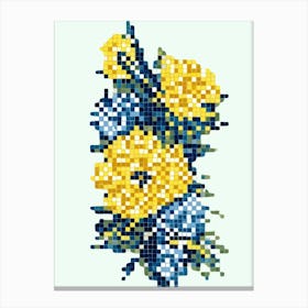 Cross Stitch Flowers Canvas Print