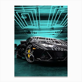 Black Light Cars Canvas Print