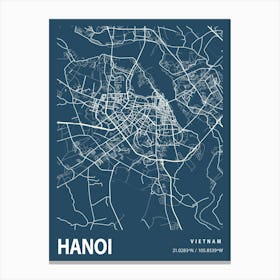 Hanoi Blueprint City Map 1 Canvas Print
