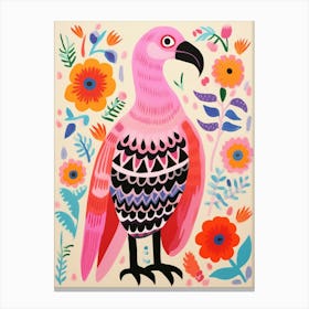 Pink Scandi Vulture 2 Canvas Print