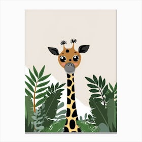 Giraffe In The Jungle 14 Canvas Print