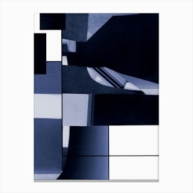 Abstract Blue No. 3 - Geo Minimalist Abstract  Canvas Print