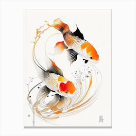 Kinsui Koi 1, Fish Minimal Line Drawing Canvas Print