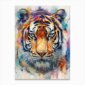 Bengal Tiger Colourful Watercolour 1 Canvas Print