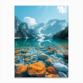 Rocky Lake In The Alps Canvas Print