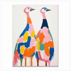 Colourful Kids Animal Art Ostrich 2 Canvas Print