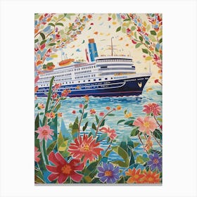 Mediterranean Cruise Ship Vintage 3 Canvas Print