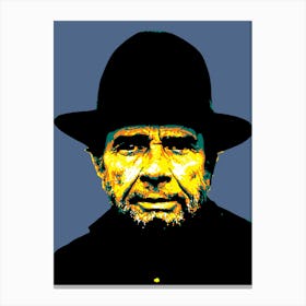 Merle Haggard American Country Musician Legend in Pop Art Canvas Print