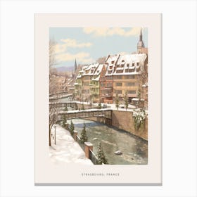 Vintage Winter Poster Strasbourg France 4 Canvas Print