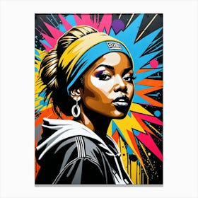 Graffiti Mural Of Beautiful Hip Hop Girl 33 Canvas Print