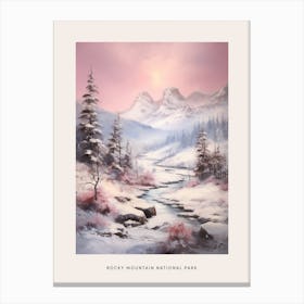 Dreamy Winter National Park Poster  Rocky Mountain National Park United States 3 Canvas Print