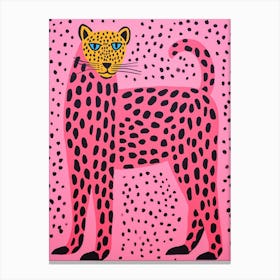 Pink Polka Dot Cheetah 5 Canvas Print