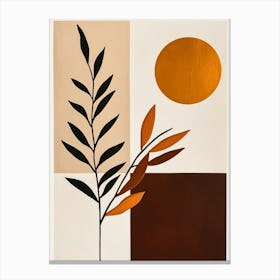 Abstract Leaf And Sun Canvas Print