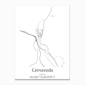 Cernavoda,Romania Minimalist Map Canvas Print