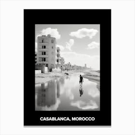 Poster Of Casablanca, Morocco, Mediterranean Black And White Photography Analogue 4 Canvas Print