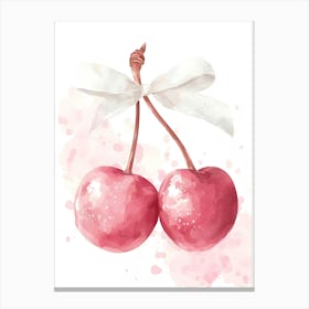 Watercolor Cherry Illustration Canvas Print